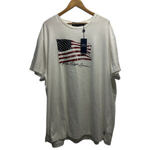 Polo Ralph Lauren Men's Size XXL Classic Fit White S/S T-Shirt American USA Flag